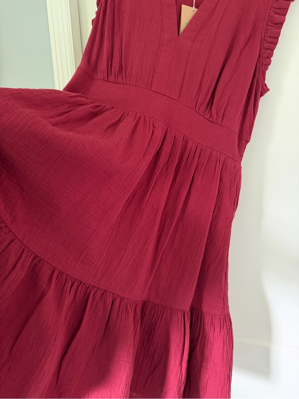 Boden Sleeveless Ruffle-Trim Dress in Raspberry - Picture 5 of 8